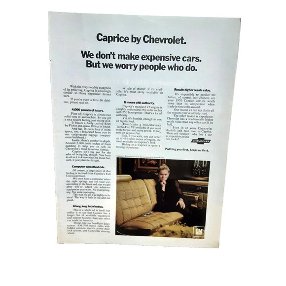 1970 Chevrolet Caprice Ad Vintage Original GM Print Luxury Car Advertising - Picture 1 of 2